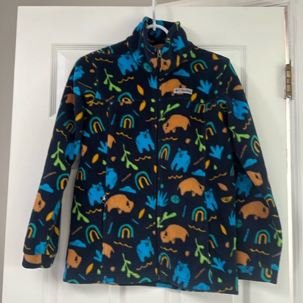 Youth Kids Columbia Benton Springs Full-Zip Fleece Jacket Animals Large 14/16
